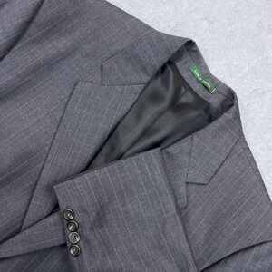 Ralph Lauren Blazer Men's 44R Gray Striped 100% Wool Suit‎ Jacket Sport Coat LRL
